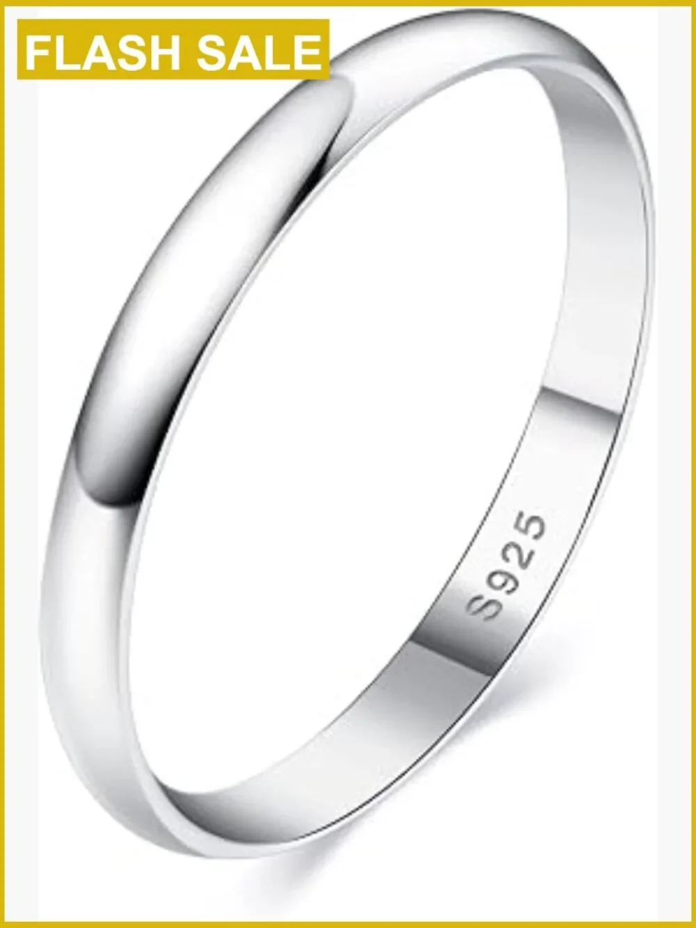 Solid Sterling Silver Stackable Ring Band - Polished Plain Thumb Ring Wedding